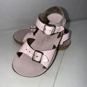 Sun San Surfer Saltwater Girls Light Pink Leather Classic Preppy Kids Sandals 8